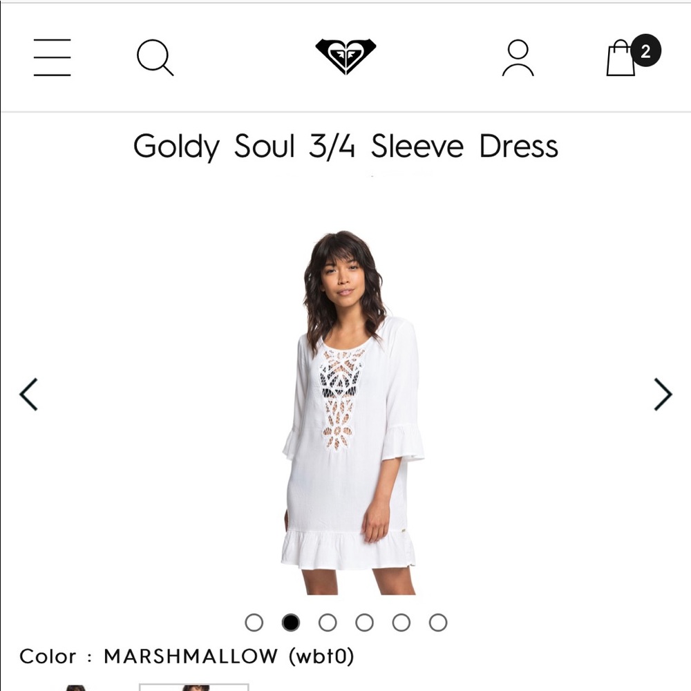 Roxy Gouldy soul ¾ dress size XS (white)